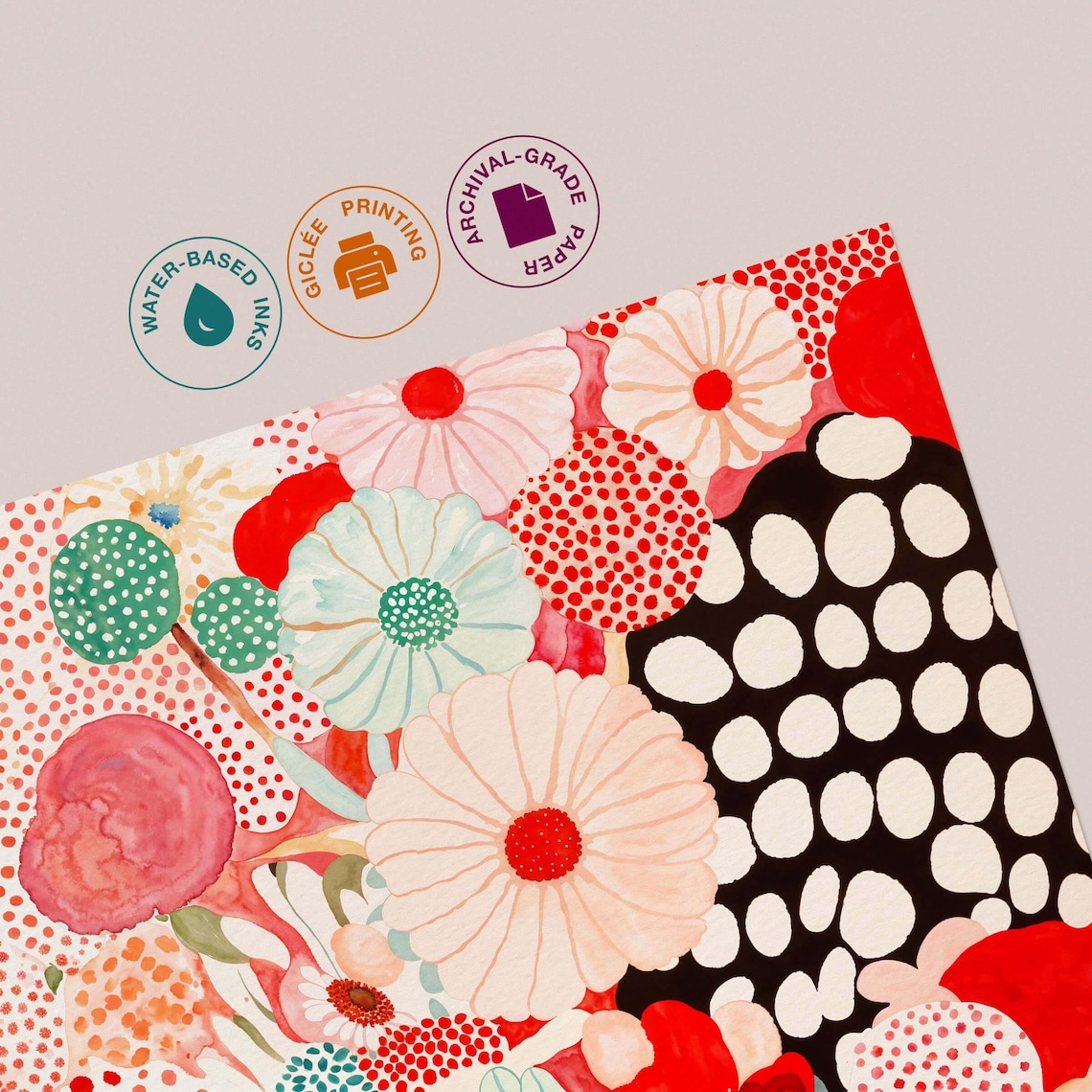 Yayoi Kusama Abstract Botanical Wall Art Print - Image 3