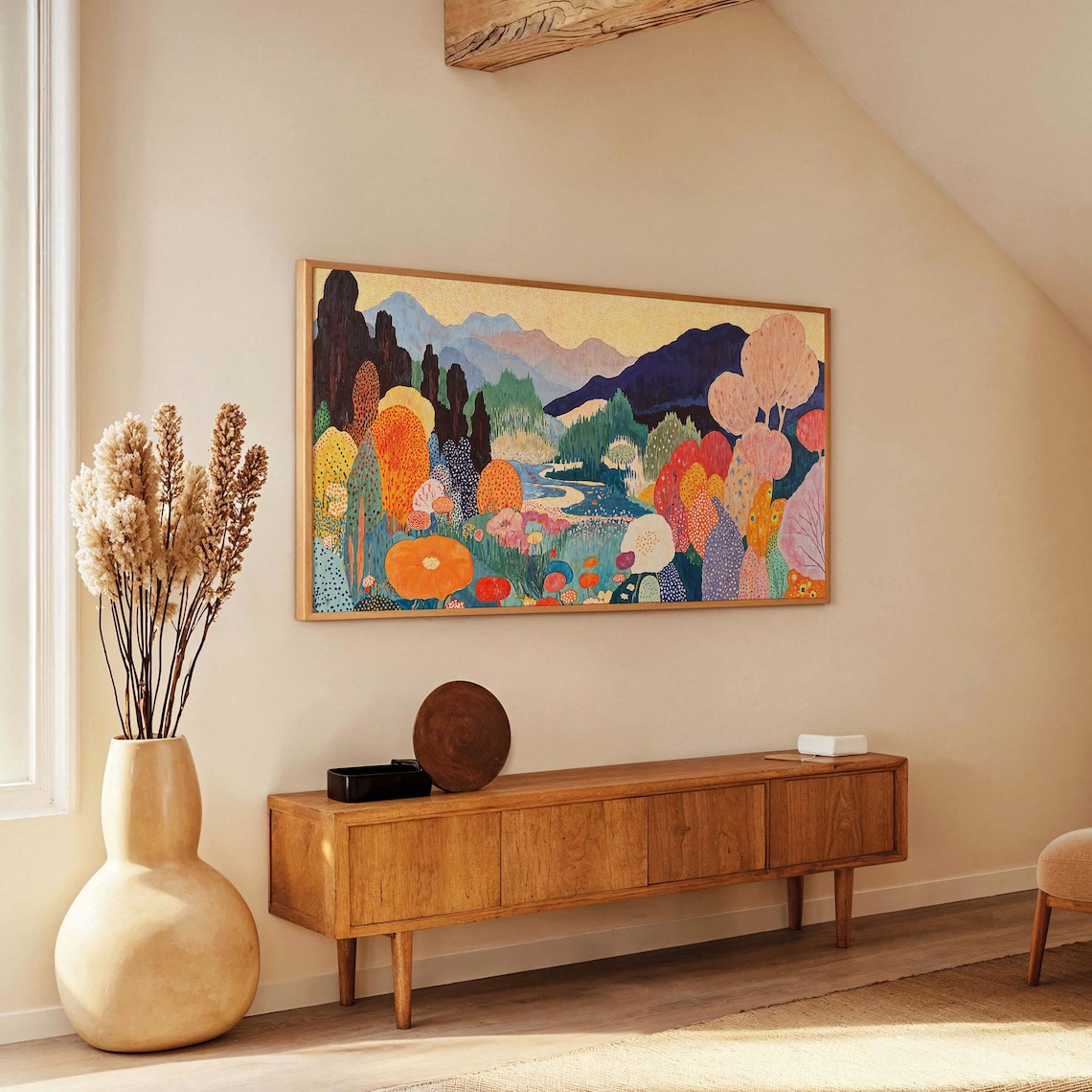 Yayoi Kusama Inspired Abstract Landscape Art Print - Image 3