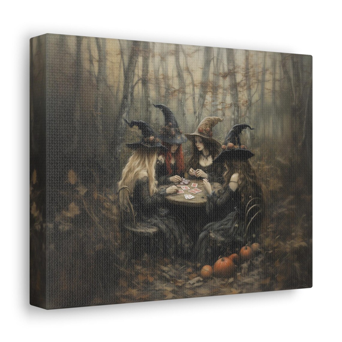 Witches Card Night Forest Night Painting Art Print - Image 2
