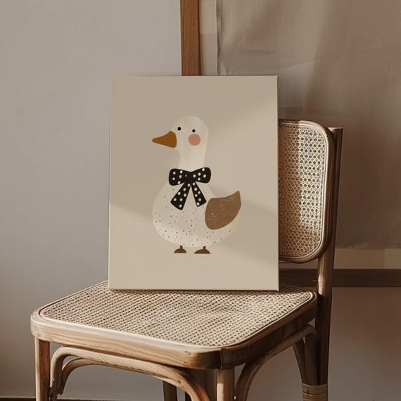Goose Nursery Wall Art Cute Farm Animal For Kids Room Baby Decor