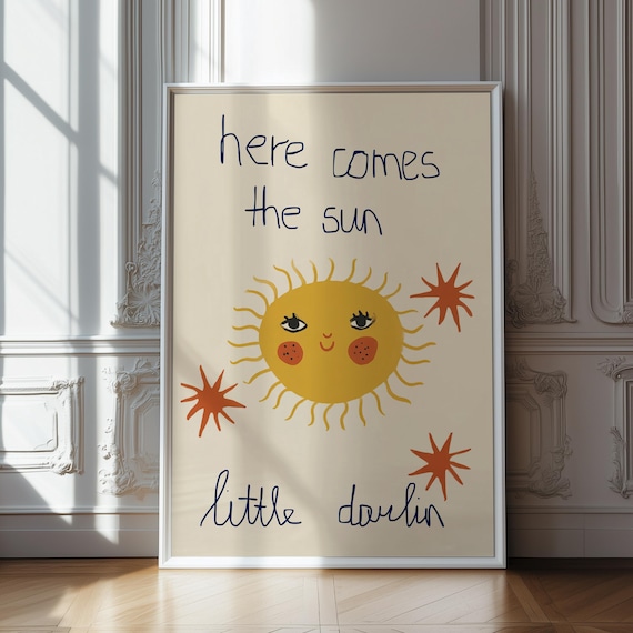 Here Comes The Sun Little Darlin Boho Nursery Art Print