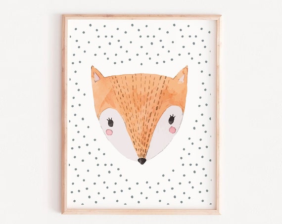 Fox Nursery Room Wall Art Print