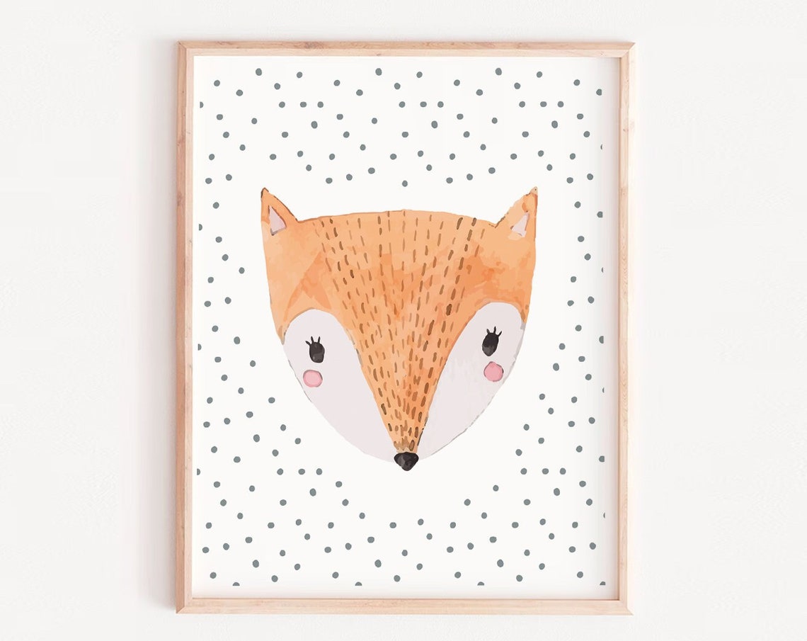 Fox Nursery Room Wall Art Print