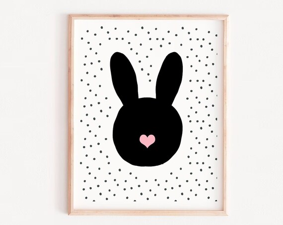 Bunny Nursery Print Wall Artanimal Artkids Artheart Printkids Bunnydoodle Art