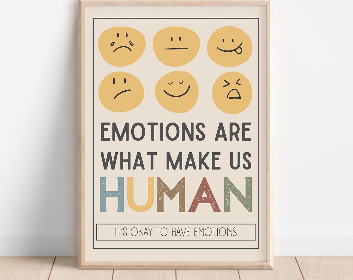 Emotions Make Us Human Feelings Chart Classroom Decor Poster