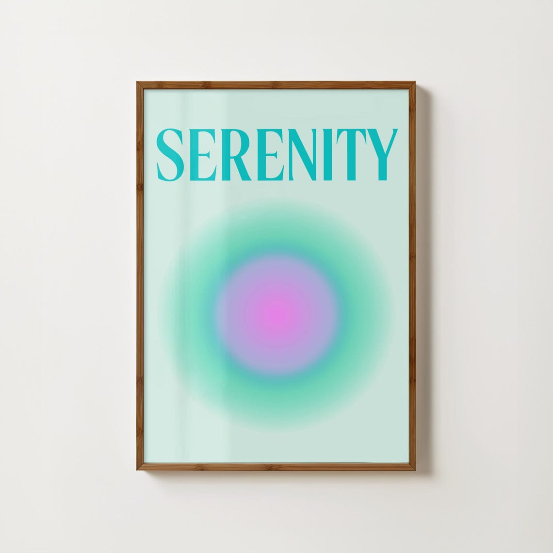 Serenity in Teal Aura Typography Gradient Meditation Calm Poster