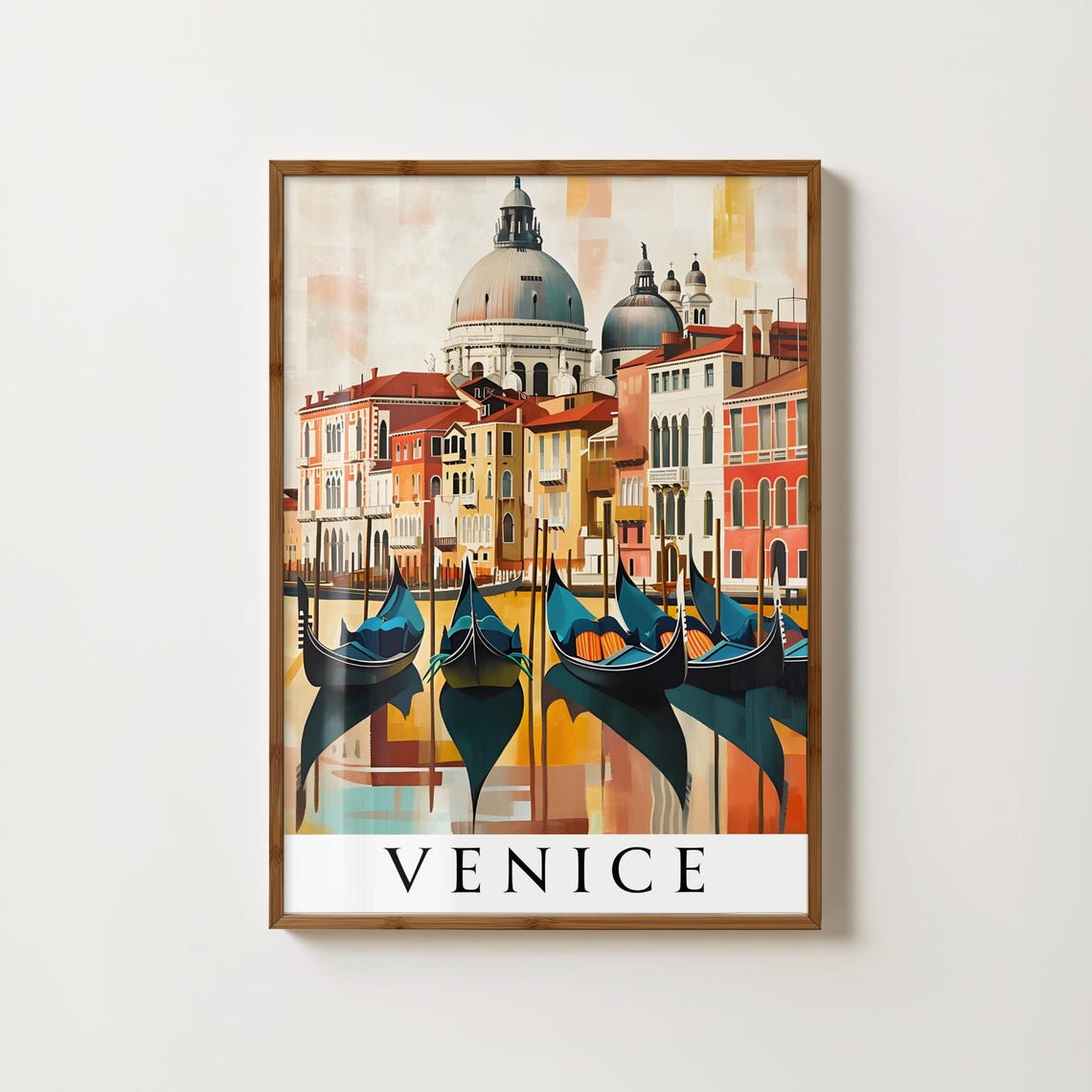 Venice Gondolas Grand Canal Santa Maria della Salute Travel Poster