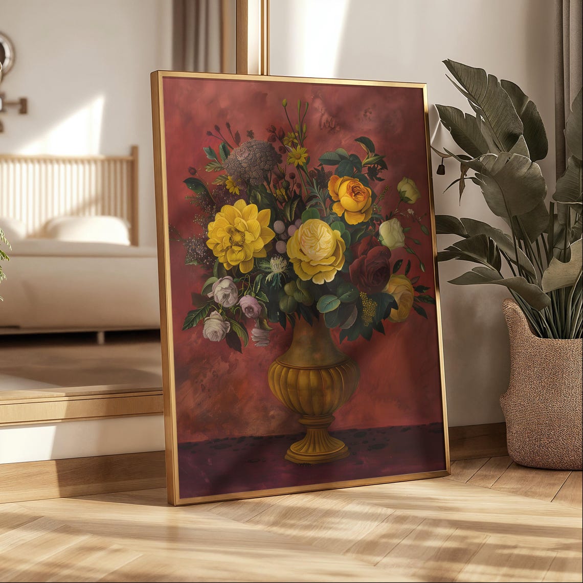 Moody Flowers Painting Vase Of Flowers Print Vintage Floral Decor Gothic Wall Art Dark Academia Print Antique Painting Dark Flower Prints - Image 2