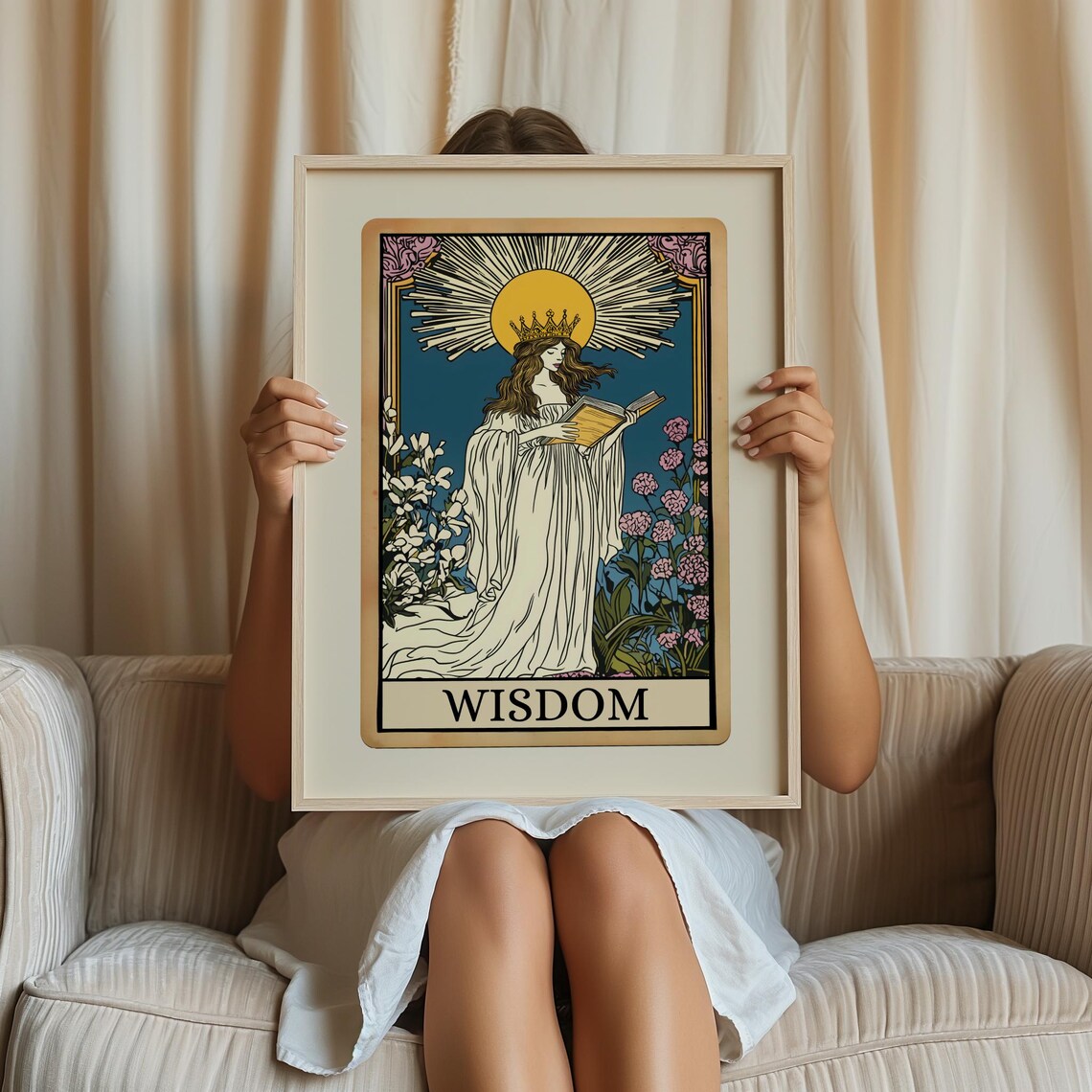 Wisdom Tarot Card, Spiritual Witchy Art Print - Image 2