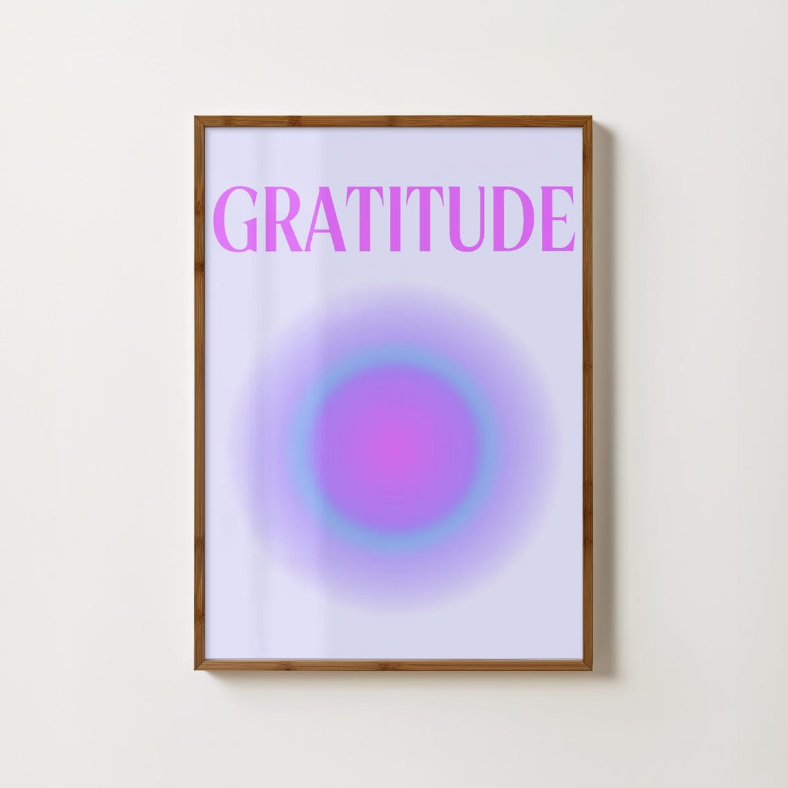 Gratitude in Purple Aura Typography Gradient Meditation Poster
