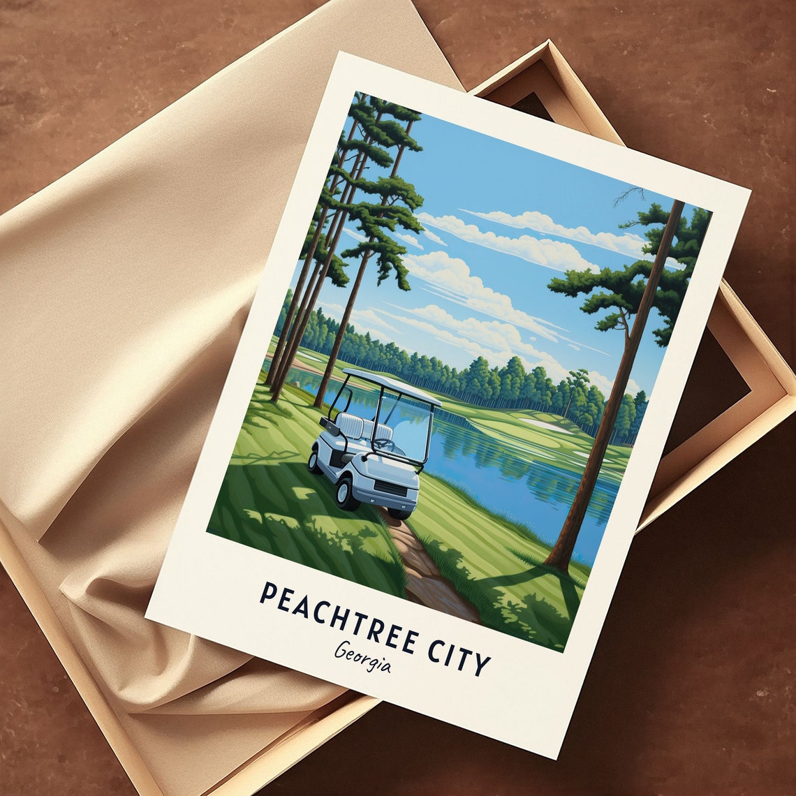 Peachtree City Travel Print Wall Art Peachtree City Georgia City Print Peachtree City Travel Gift Peachtree City City Poster Wall Art - Image 3