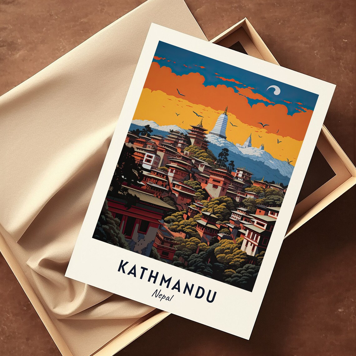 Kathmandu Nepal Travel Poster, City Wall Art Print - Image 3