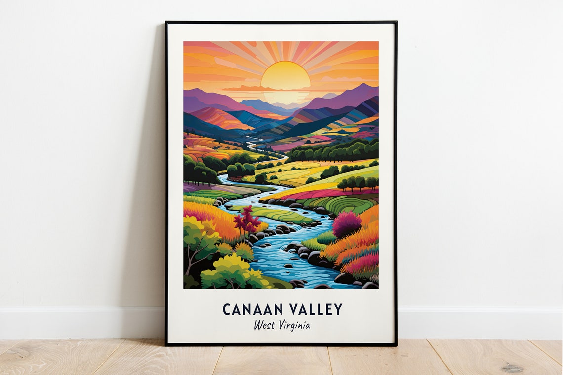 Canaan Valley West Virginia Sunset River Valley Landscape Poster