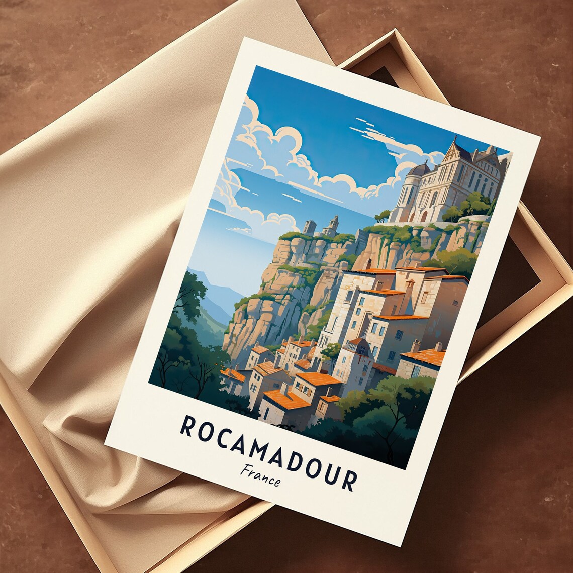 Rocamadour France Cliffside Village Medieval Abbey Scenic Poster - Image 3
