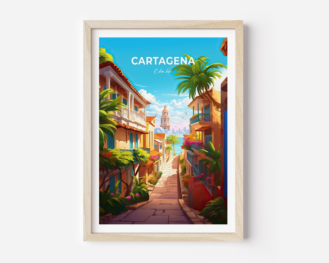 Cartagena City Print Cartagena Travel Poster Colombia Travel Gift Cartagena Colombia Poster Cartagena Gift
