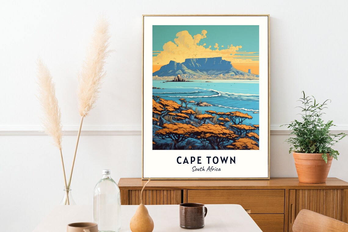 Table Mountain Travel Poster, Cape Town South Africa - Image 2