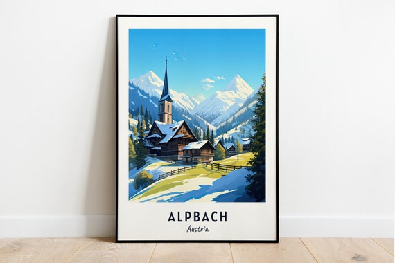 Alpbach Travel Print Alpbach Ski Poster Austria Ski Poster Alpbach Ski Resort Print