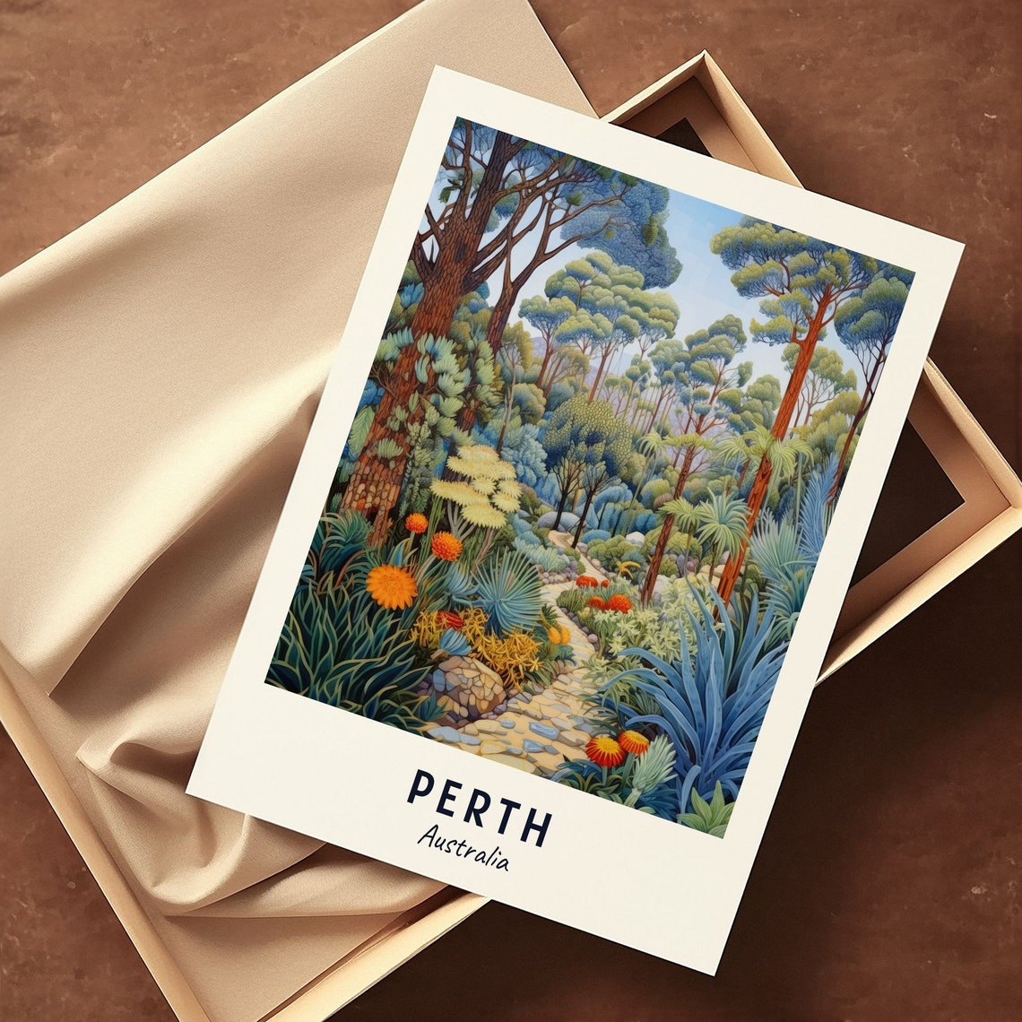 Perth Australia Botanic Garden Trail Travel Poster Keepsake Art - Image 3