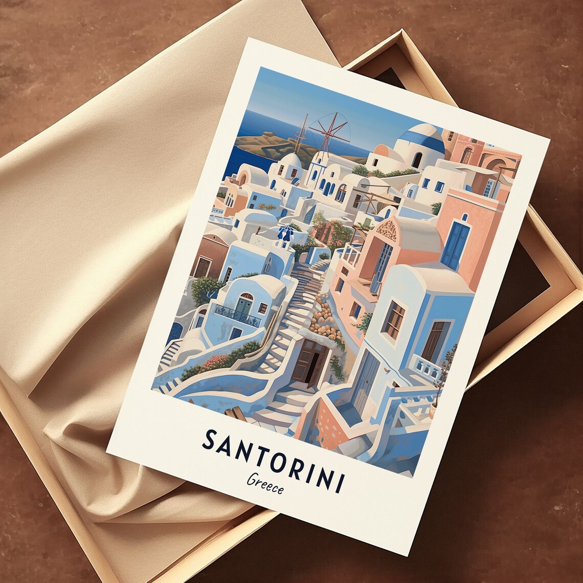 Oia Village Travel Poster, Santorini Greece - Image 3