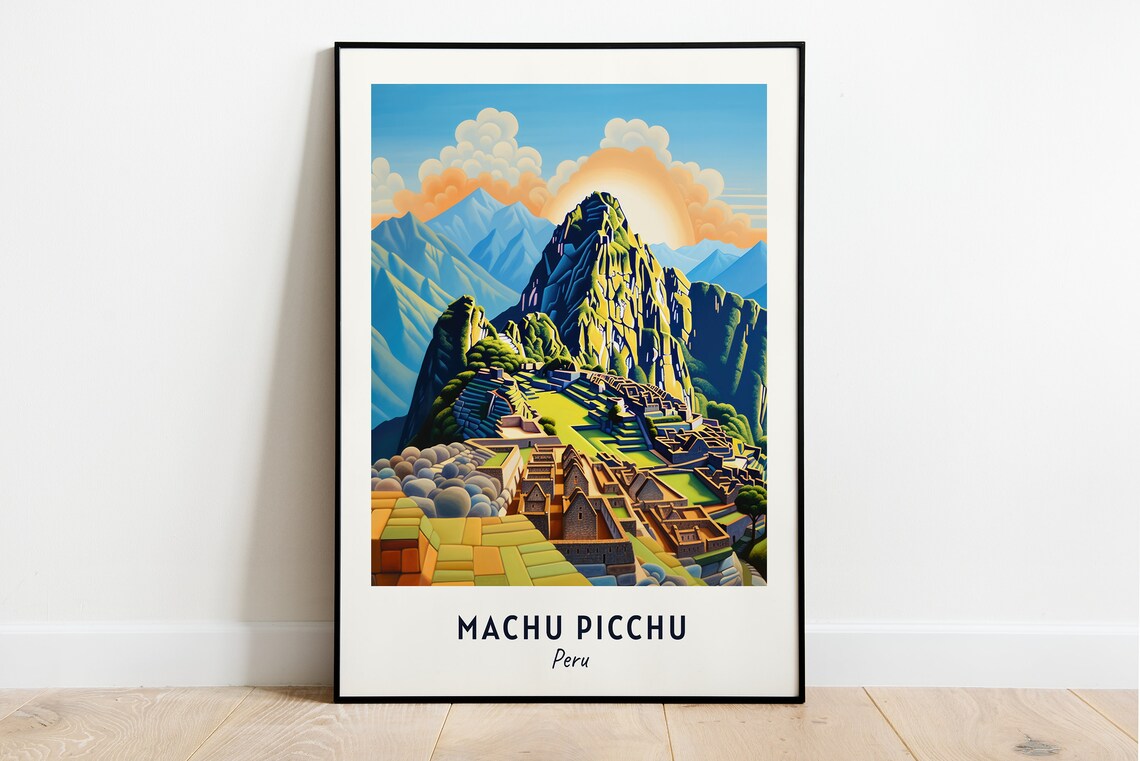 Machu Picchu Terraces Beneath Huayna Picchu at Sunrise Peru Poster