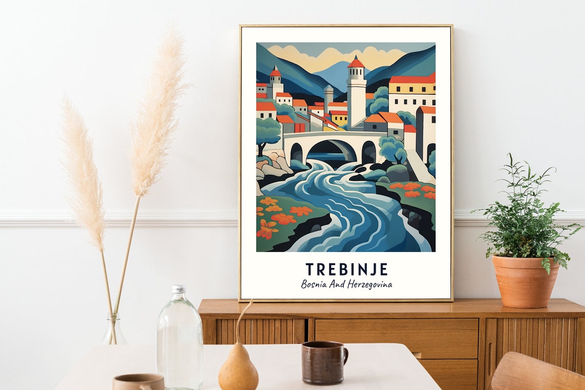 Trebinje Bosnia And Herzegovina Old Town Bridge River Poster - Image 2