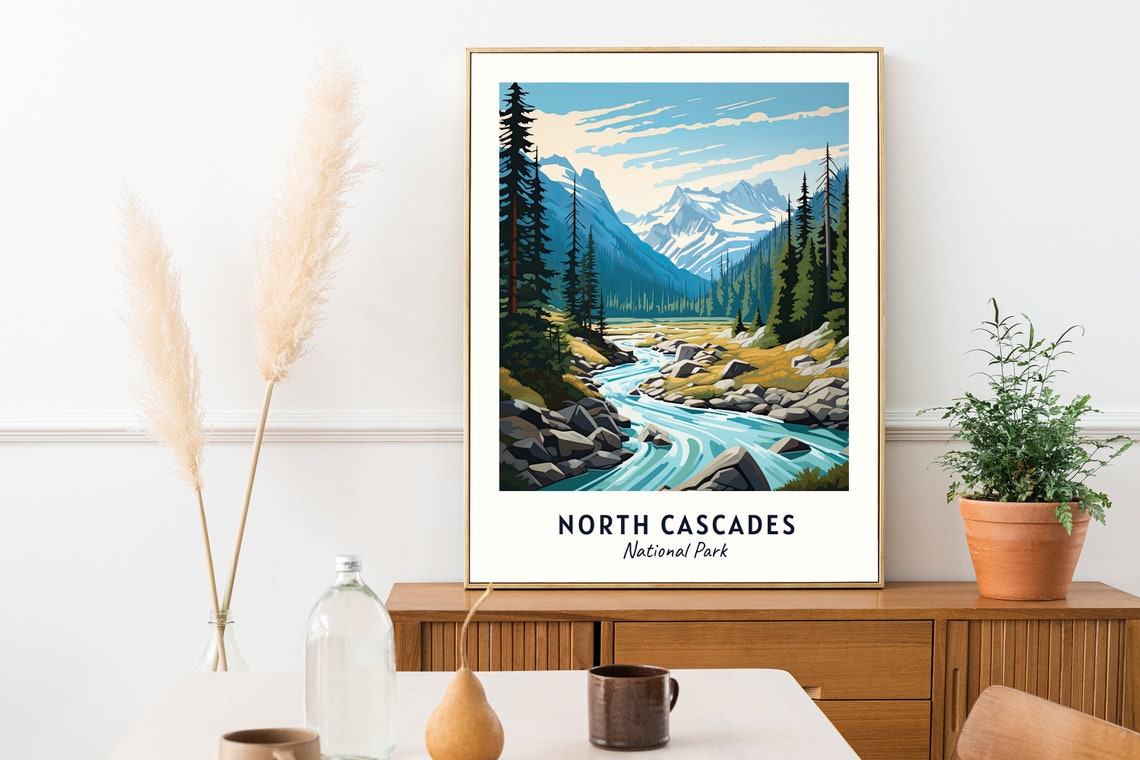 North Cascades National Park Travel Print Wall Art North Cascades National Park City Print North Cascades National Park Travel Gift - Image 2