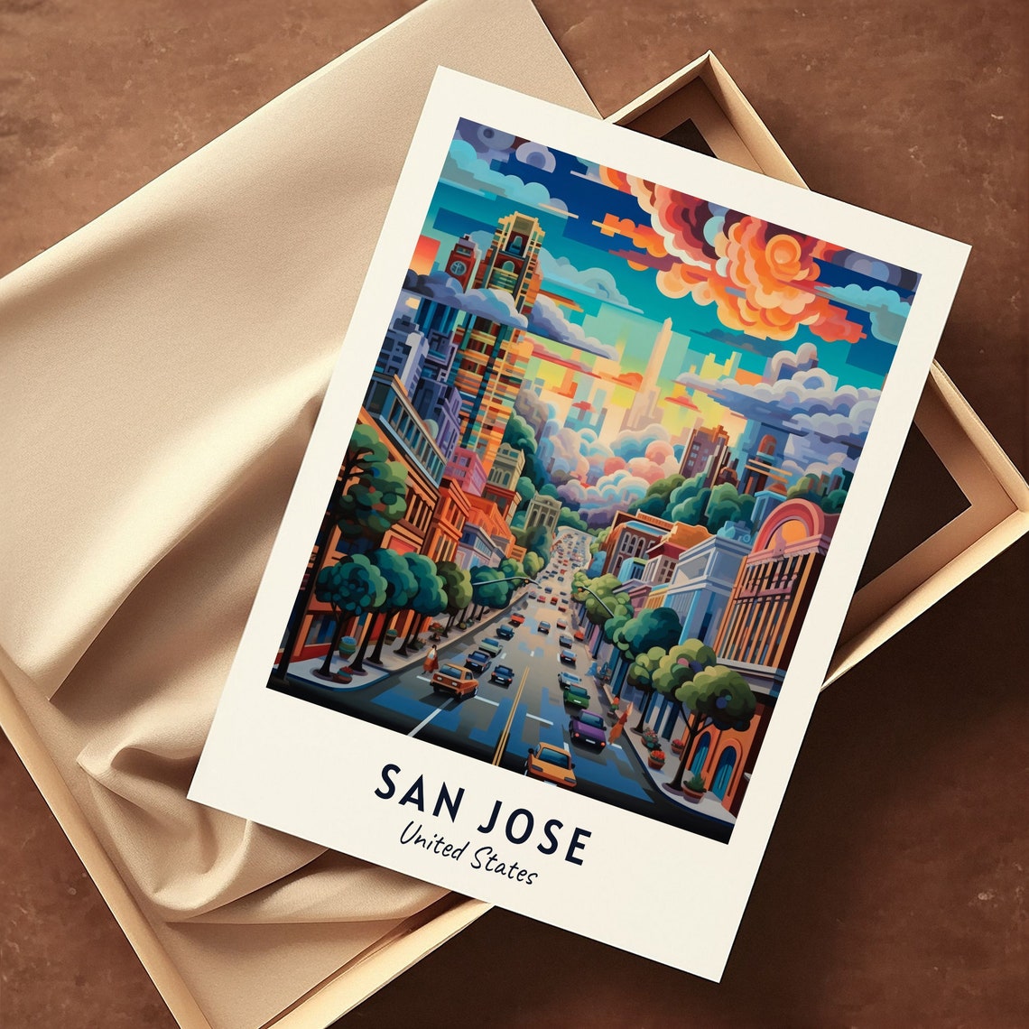 San Jose Travel Print Wall Art San Jose United States City Print San Jose Travel Gift San Jose City Poster Wall Art - Image 3