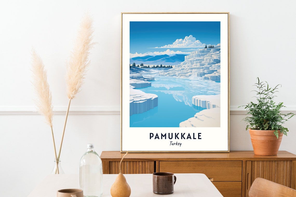 Pamukkale Travel Print Wall Art Pamukkale Turkey City Print Pamukkale Travel Gift Pamukkale City Poster Travel Gift - Image 2