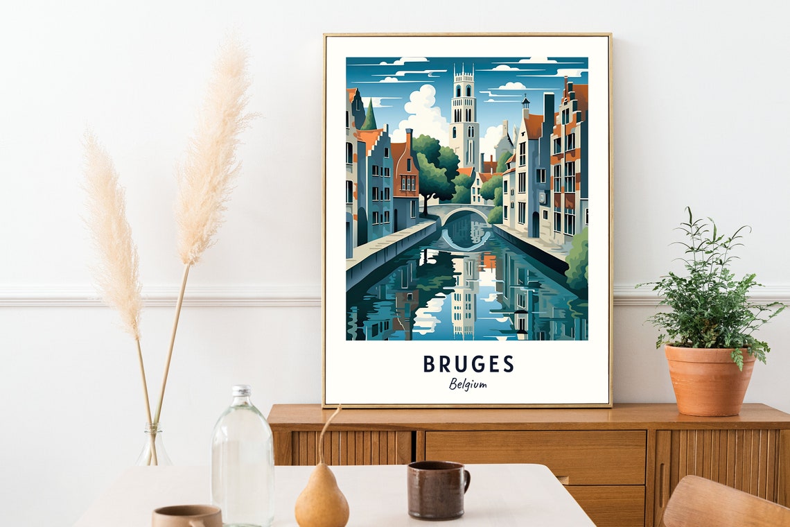 Belfry Of Bruges Travel Print Wall Art Bruges Belgium City Print Belfry Of Bruges Travel Gift Belfry Of Bruges Poster - Image 2