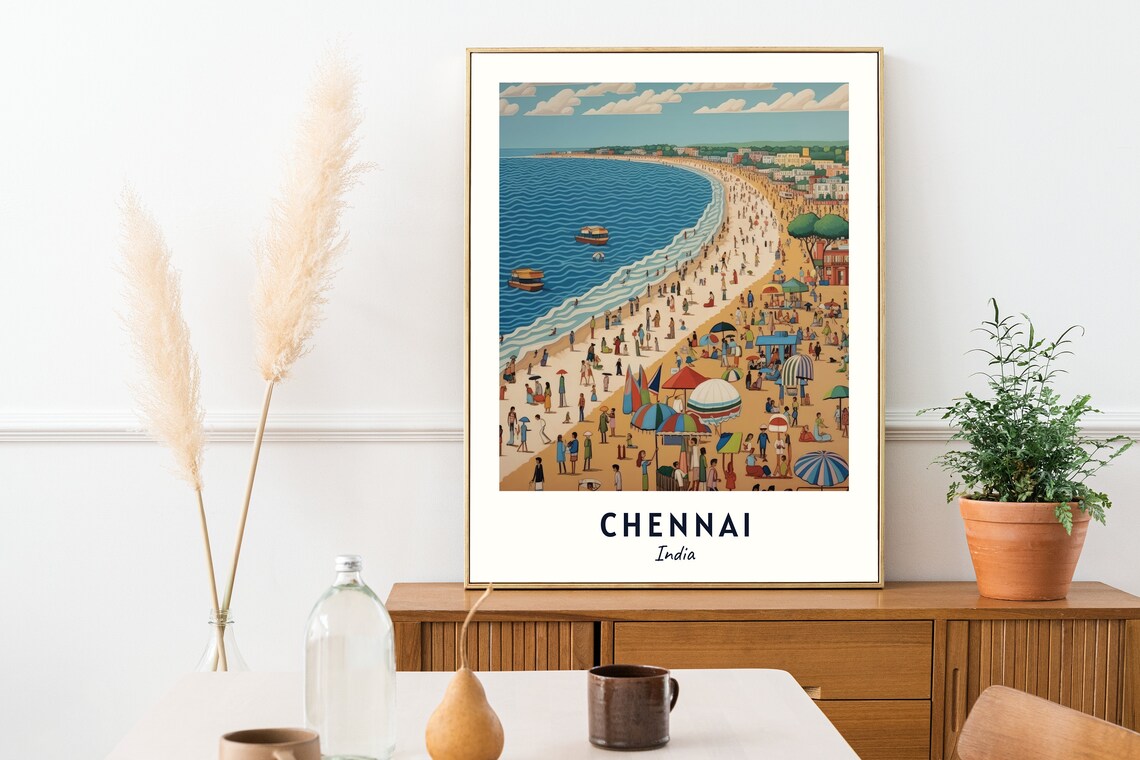 Chennai Travel Poster, India City Wall Art Print - Image 2
