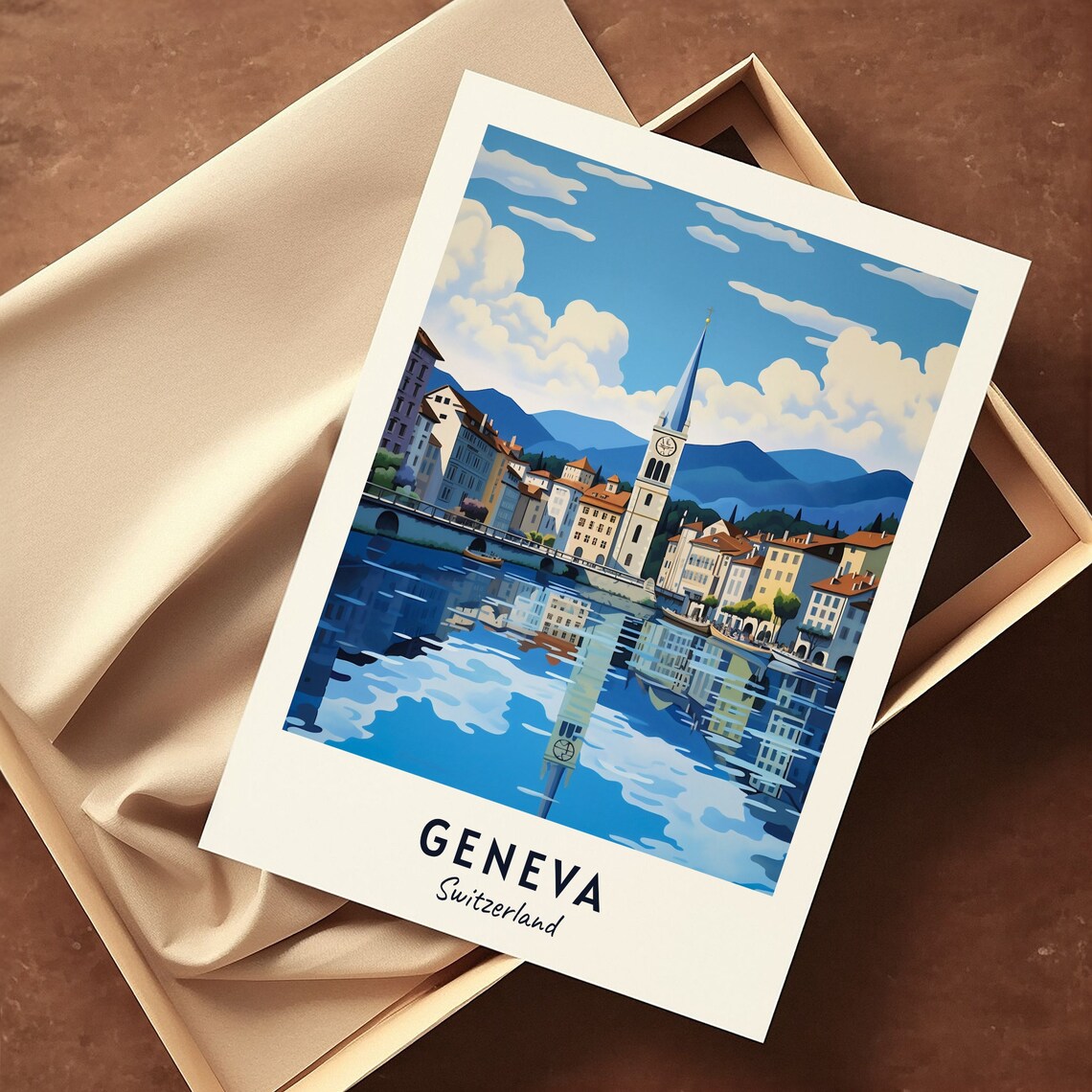 Geneva Travel Poster, Switzerland City Print - Image 3