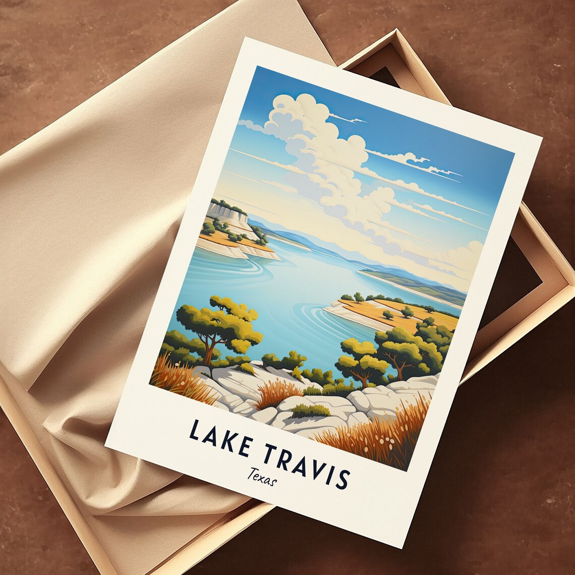 Lake Travis Travel Print Wall Art Lake Travis Texas City Print Lake Travis Travel Gift Lake Travis City Poster - Image 3