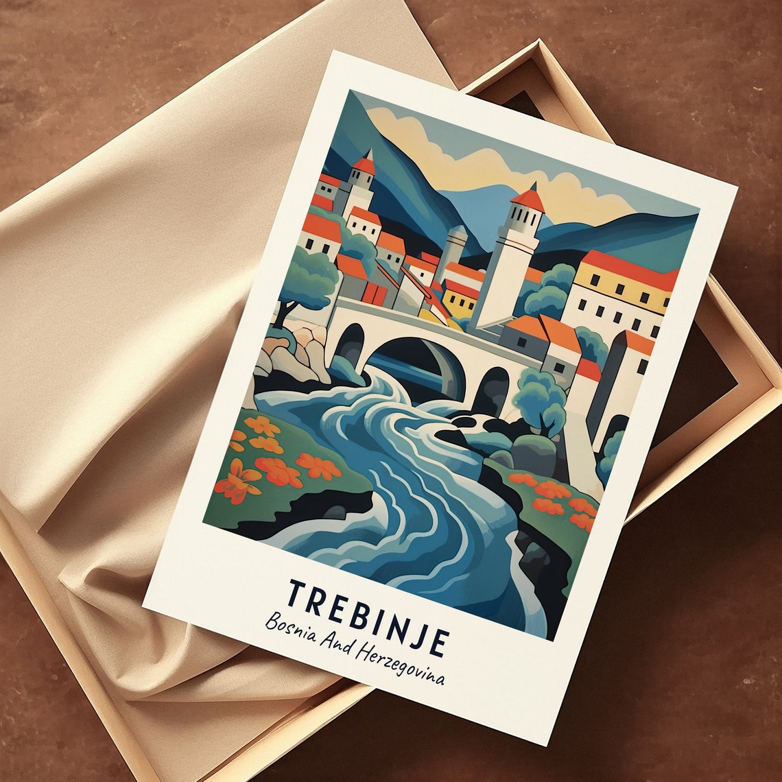 Trebinje Old Town Travel Print Wall Art Trebinje Bosnia And Herzegovina City Print Trebinje Old Town Travel Gift - Image 3