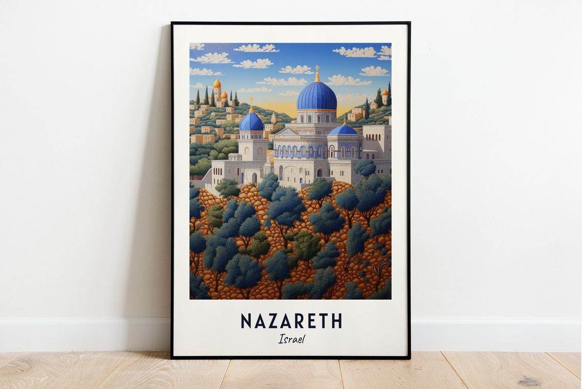 Basilica Of The Annunciation Travel Print Wall Art Nazareth Israel City Print Basilica Of The Annunciation Travel Gift