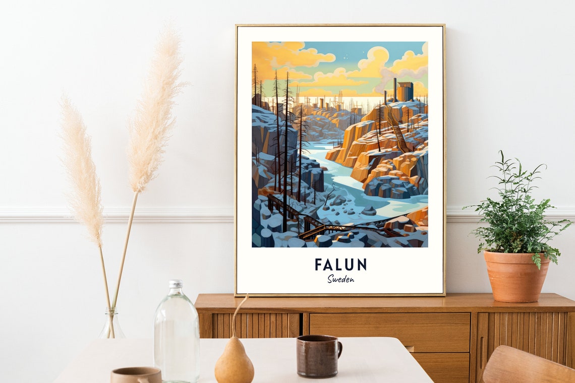 Falun Copper Mine Travel Print Wall Art Falun Sweden City Print Falun Copper Mine Travel Gift Falun Copper Mine Poster Travel Gift - Image 2