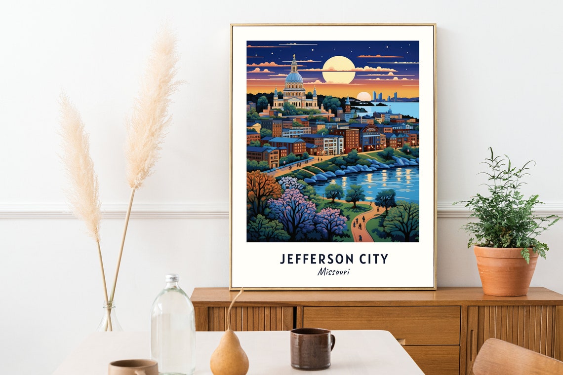 Jefferson City Travel Print Wall Art Jefferson City Missouri City Print Jefferson City Travel Gift Jefferson City City Poster Wall Art - Image 2