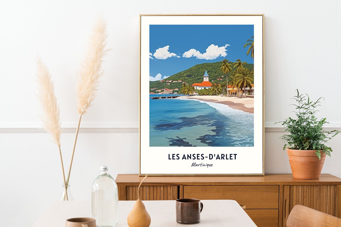 Les Anses Darlet Travel Poster, Martinique Travel Gift - Image 2