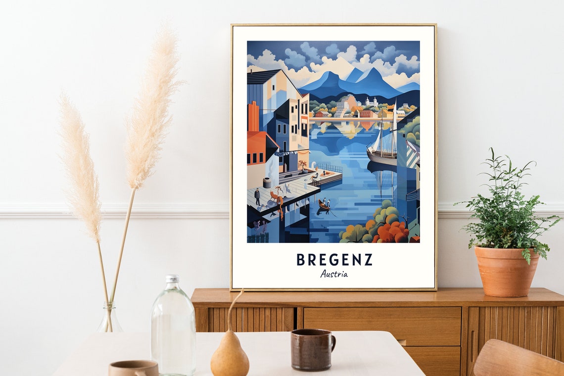 Bregenz Austria Lake Constance Harbor Sailboats Travel Poster - Image 2