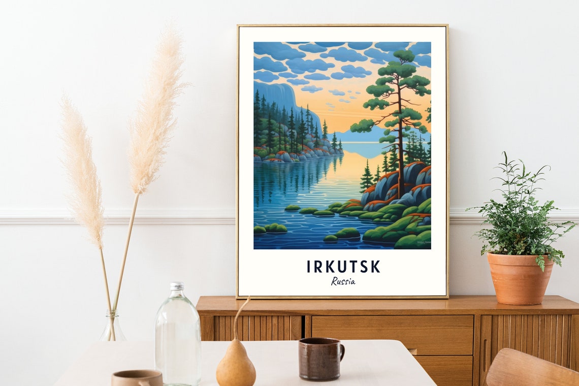 Lake Baikal Travel Print Wall Art Irkutsk Russia City Print Lake Baikal Travel Gift Lake Baikal Poster Travel Gift - Image 2