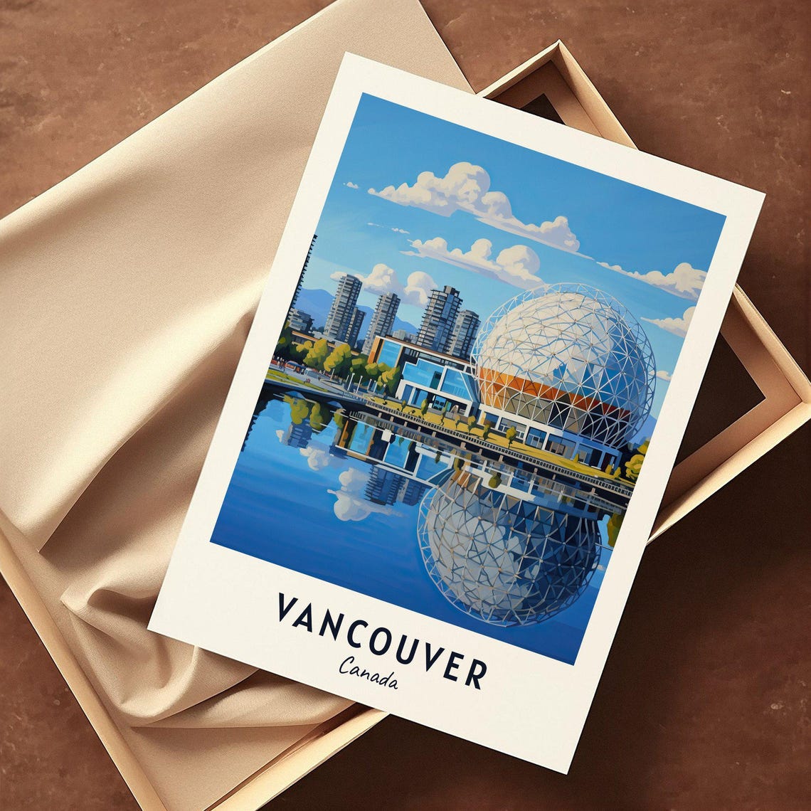 Vancouver Canada Science World Dome Waterfront Travel Poster - Image 3