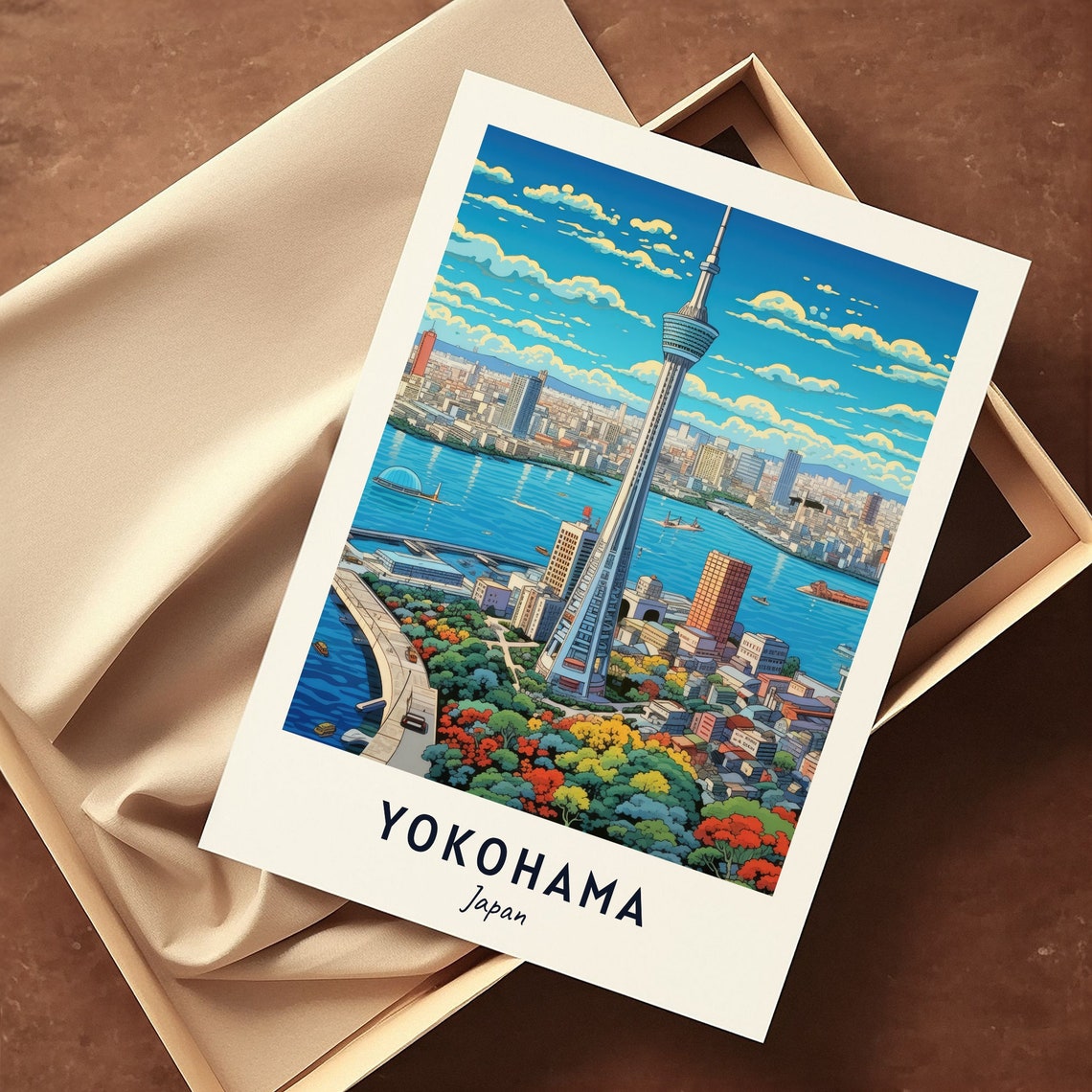 Yokohama Landmark Tower Travel Print Wall Art Yokohama Japan City Print Yokohama Landmark Tower Travel Gift Wall Art - Image 3