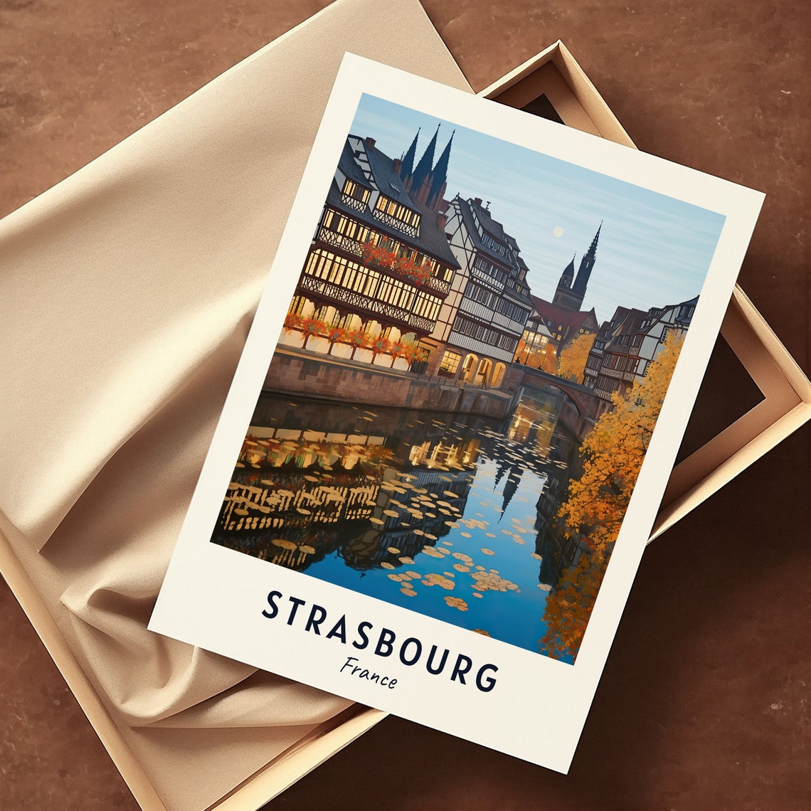 Strasbourg City Print Strasbourg Travel Poster France Travel Gift Strasbourg France Poster Strasbourg Gift - Image 3
