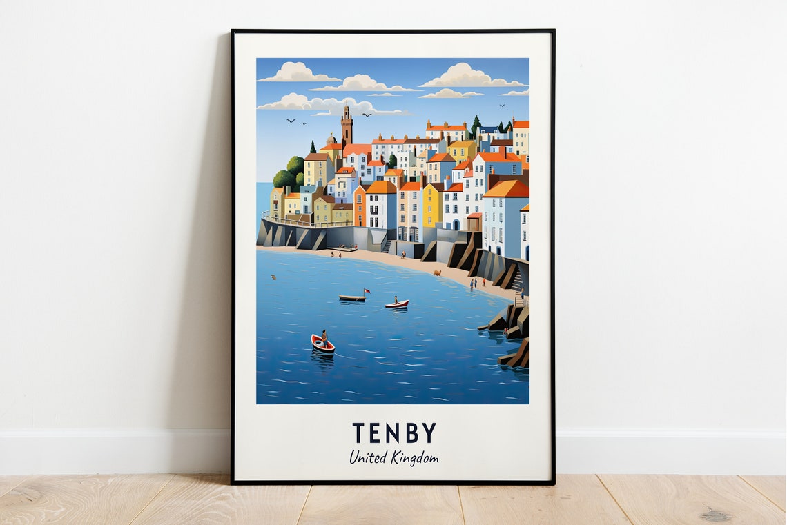 Tenby United Kingdom Travel Print Wall Art Tenby United Kingdom City Print Tenby United Kingdom Travel Gift Tenby