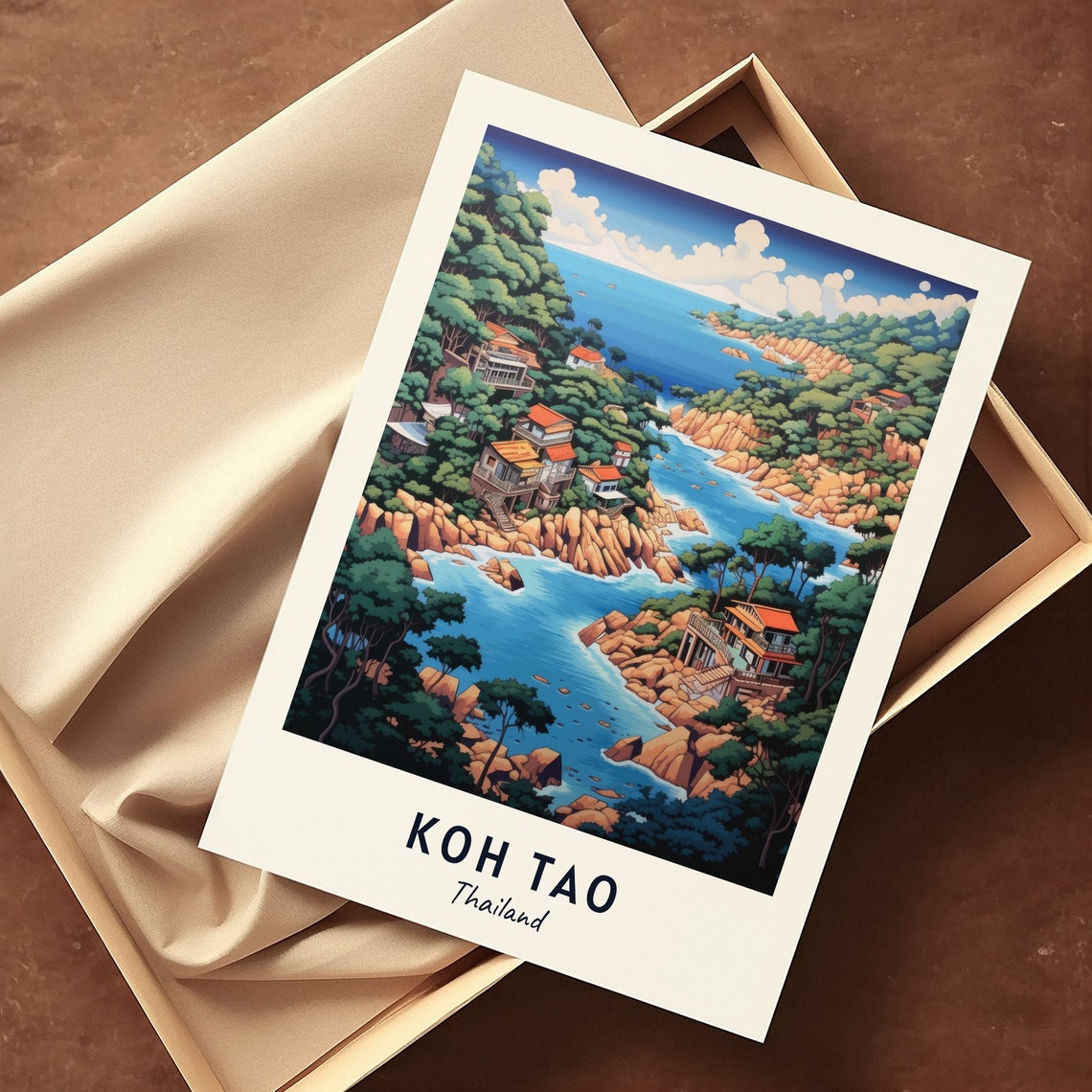 Koh Nang Yuan Travel Print Wall Art Koh Tao Thailand City Print Koh Nang Yuan Travel Gift Koh Nang Yuan Poster - Image 3