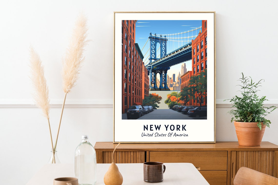 New York City Print New York Travel Poster United States Travel Gift New York United States Poster New York Gift - Image 2