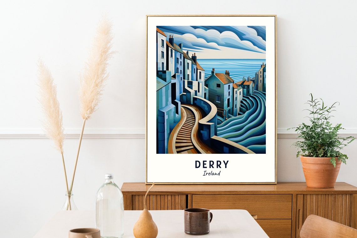 Derry City Walls Travel Print Wall Art Derry Ireland City Print Derry City Walls Travel Gift Derry City Walls Poster - Image 2