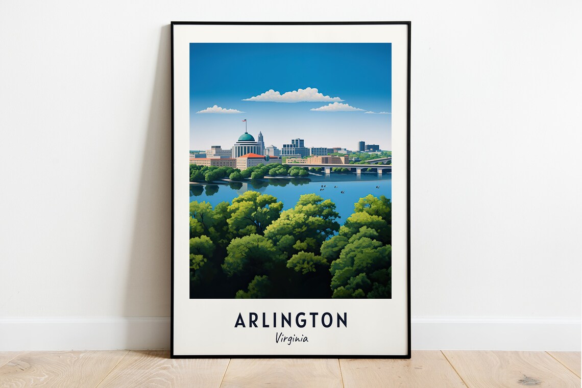 Arlington Virginia Travel Poster, Travel Gift Print