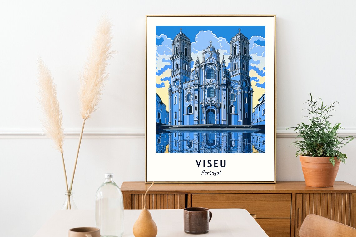 Viseu Cathedral Travel Print Wall Art Viseu Portugal City Print Viseu Cathedral Travel Gift Viseu Cathedral Poster - Image 2