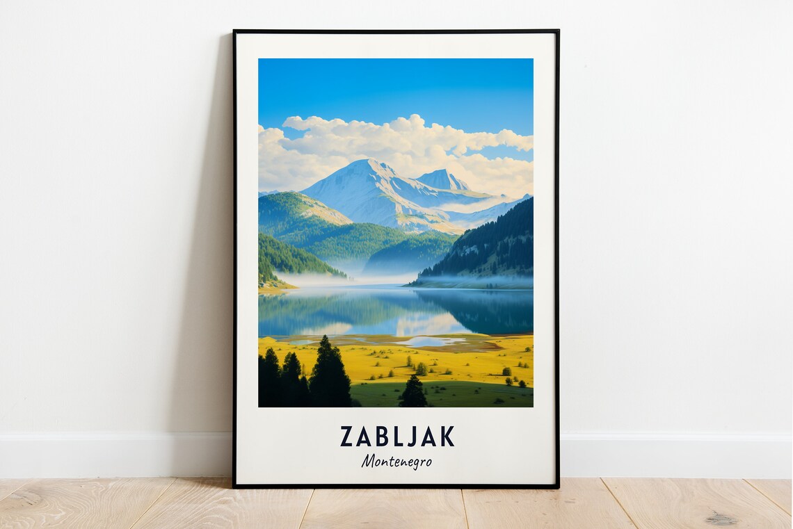 Zabljak Montenegro Travel Poster, City Art Print