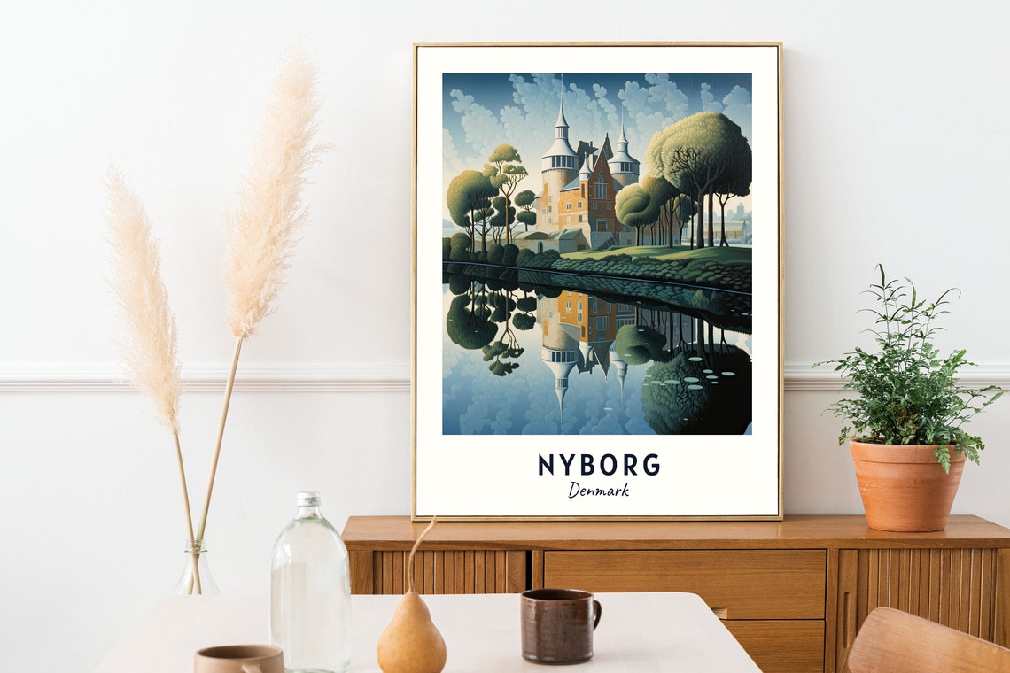 Nyborg Castle Mirrored in a Calm Lake in Nyborg Denmark Poster - Image 2